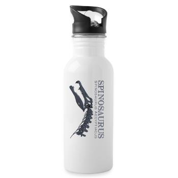 Spinosaurus Schädel grey - Trinkflasche mit integriertem Trinkhalm - Weiß - Rechts