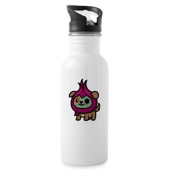Zombion - Trinkflasche mit integriertem Trinkhalm - Weiß - Rechts