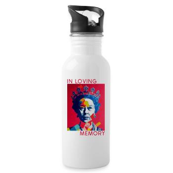 In Erinnerung an Queen Elizabeth - Trinkflasche mit integriertem Trinkhalm - Weiß - Rechts