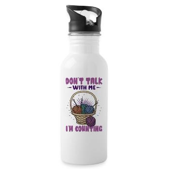 Don't talk with me I'm counting - Trinkflasche mit integriertem Trinkhalm - Weiß - Rechts