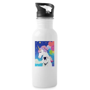 Maman + Licorne enfant - Gourde avec paille intégrée - blanc - Droite