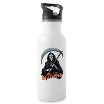 Halloween Grim Reaper - Water bottle with straw - white - Right