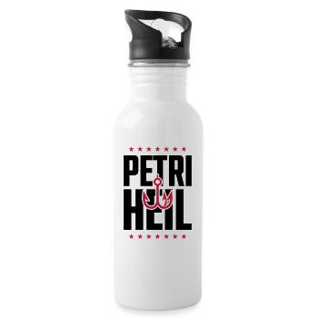 Petri Heil pêche pêche - Gourde avec paille intégrée - blanc - Droite