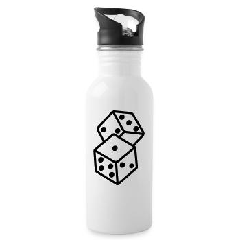 Symbole du casino Dice - Gourde avec paille intégrée - blanc - Droite