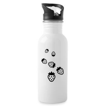 Strawberry Icon Icon - Water bottle with straw - white - Right