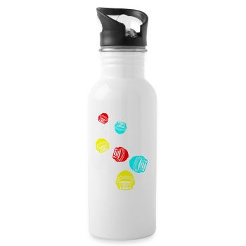 Football Helm - Trinkflasche mit integriertem Trinkhalm - Weiß - Rechts