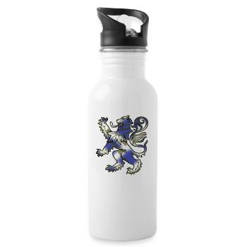 Scottish Lion Rampant and Saltire Flag - Water bottle with straw - white - Right