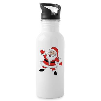 Motif de Noël drôle - Gourde avec paille intégrée - blanc - Droite