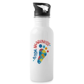 AUTISM CONSCIOUSLY DEAR CHILD GIFTED SAYING MOTIVES - Water bottle with straw - white - Right