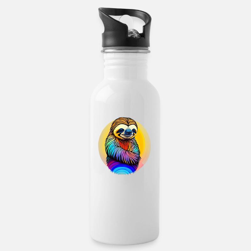 Sloth - Water bottle with straw - white