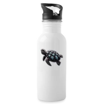 Diamond turtle - Trinkflasche mit integriertem Trinkhalm - Weiß - Rechts