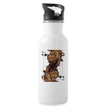 Tiger Steampunk Jeu de cartes Spades Queen Poker - Gourde avec paille intégrée - blanc - Droite