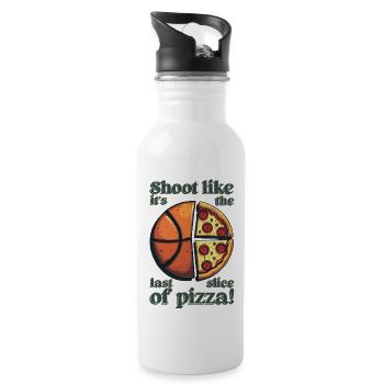 Shoot like it's the last slice of pizza. - Water bottle with straw - white - Right