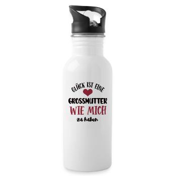 Grossmutter Oma Mama Uroma Mutter Großmutter - Trinkflasche mit integriertem Trinkhalm - Weiß - Rechts