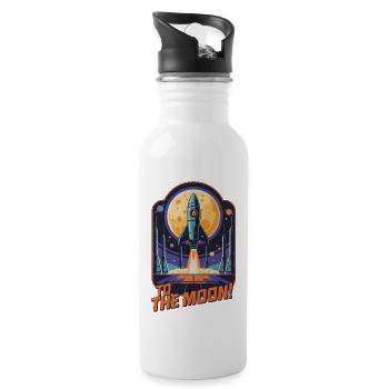 Zum Mond - Trinkflasche mit integriertem Trinkhalm - Weiß - Rechts
