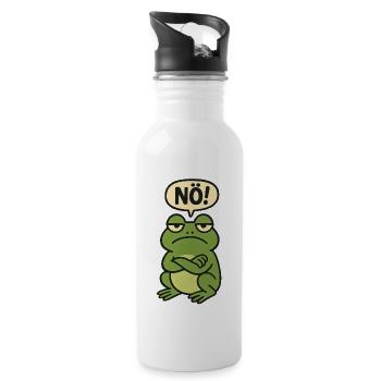 Statement Nope Frog Just No - Water bottle with straw - white - Right