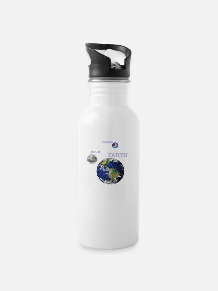 terre lune melmac 1 - Gourde avec paille intégrée - blanc