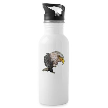 Bald Eagle - Water bottle with straw - white - Right