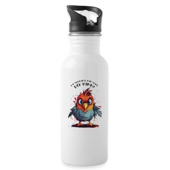 Da schwillt mir echt der Kamm! - Trinkflasche mit integriertem Trinkhalm - Weiß - Rechts