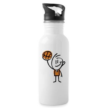 Figurine de basket-ball - Gourde avec paille intégrée - blanc - Droite