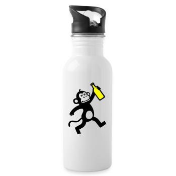 Fête de la bière de singe - Gourde avec paille intégrée - blanc - Droite
