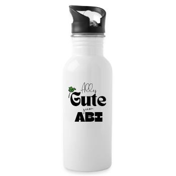Alles Gute zum Abi - Trinkflasche mit integriertem Trinkhalm - Weiß - Rechts