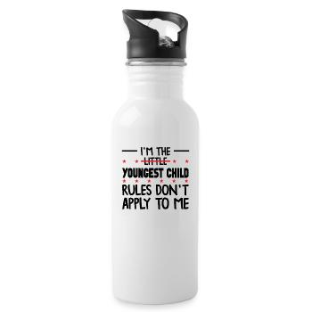 Family Kids Siblings Funny Gift Idea - Water bottle with straw - white - Right
