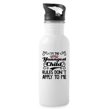 Family Kids Siblings Funny Gift Idea - Water bottle with straw - white - Right