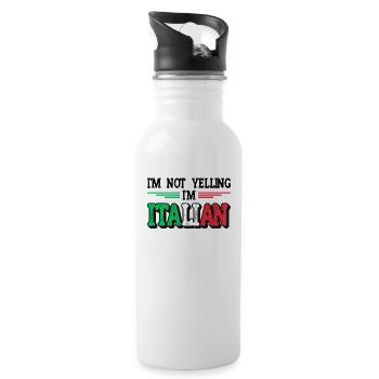 Italian Italian Italy Gift Idea Humor - Water bottle with straw - white - Right