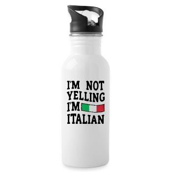 Italien Italie Idée cadeau Humour - Gourde avec paille intégrée - blanc - Droite