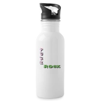 punk punk rock - Water bottle with straw - white - Right