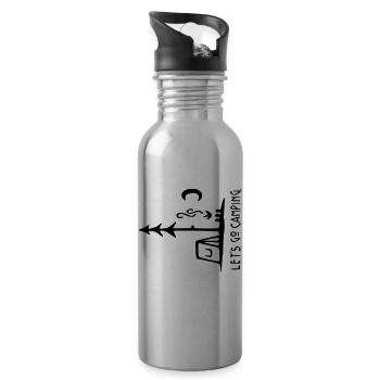 Let's go Camping - Trinkflasche mit integriertem Trinkhalm - Lightsilver - Rechts