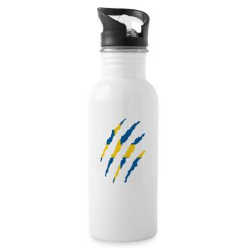 Sweden flag Sweden - I love you shirt - Water bottle with straw - white - Right