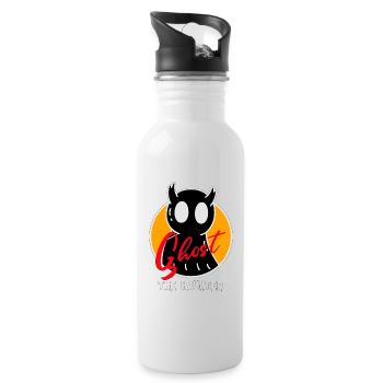 The Haunted Ghost Cool Cartoon - Trinkflasche mit integriertem Trinkhalm - Weiß - Rechts