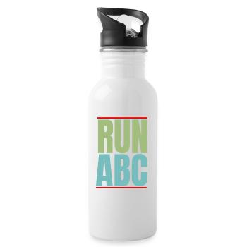 RUN ABC - Trinkflasche mit integriertem Trinkhalm - Weiß - Rechts