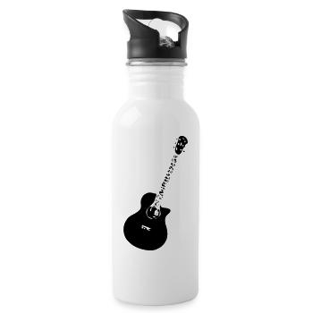 Gitarre - Musik - Trinkflasche mit integriertem Trinkhalm - Weiß - Rechts