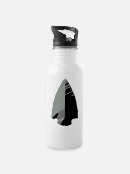 flint arrowhead indian - Water bottle with straw - white
