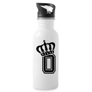 Letter O - Water bottle with straw - white - Right