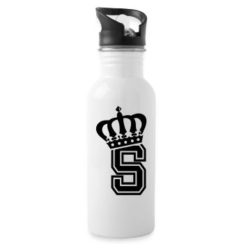 Letter S - Water bottle with straw - white - Right