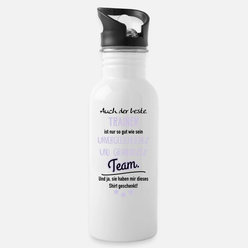Bester Trainer Shirt - Trinkflasche mit integriertem Trinkhalm - Weiß