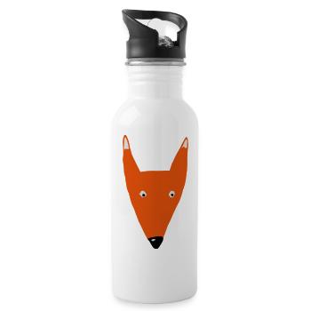 Fox head mam - Water bottle with straw - white - Right
