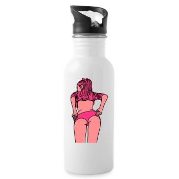 Girl02_3 - Trinkflasche mit integriertem Trinkhalm - Weiß - Rechts
