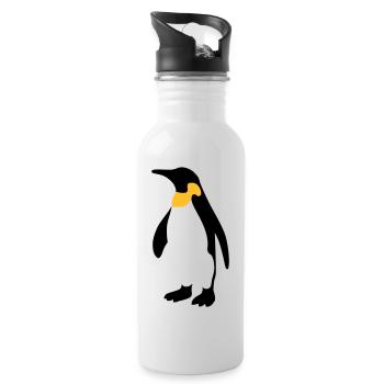 Penguin 2 colors - Water bottle with straw - white - Right