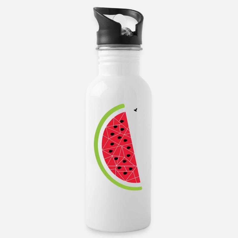 melone - Trinkflasche mit integriertem Trinkhalm - Weiß