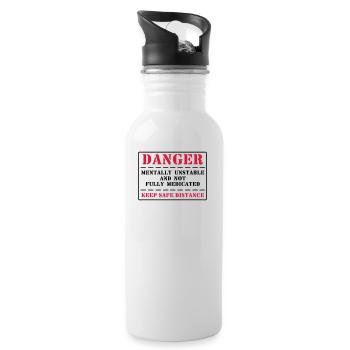 danger - Trinkflasche mit integriertem Trinkhalm - Weiß - Rechts