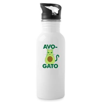 Avogato Vegan Cat - Trinkflasche mit integriertem Trinkhalm - Weiß - Rechts