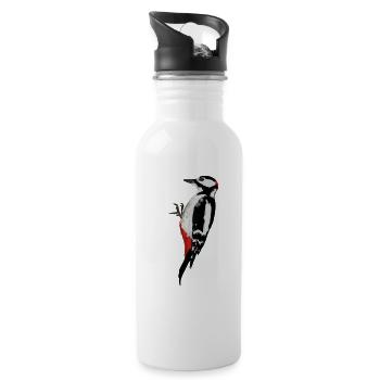 Woodpecker - Water bottle with straw - white - Right