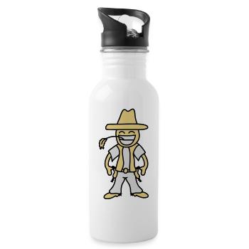 cowboy - Gourde avec paille intégrée - blanc - Droite