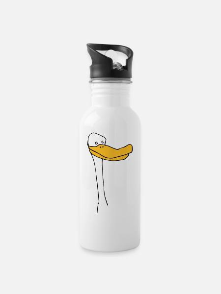 Quak - Water bottle with straw - white