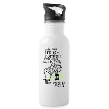franc comtois bourrer saoul avant moi - Gourde avec paille intégrée - blanc - Droite